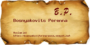 Bosnyakovits Perenna névjegykártya